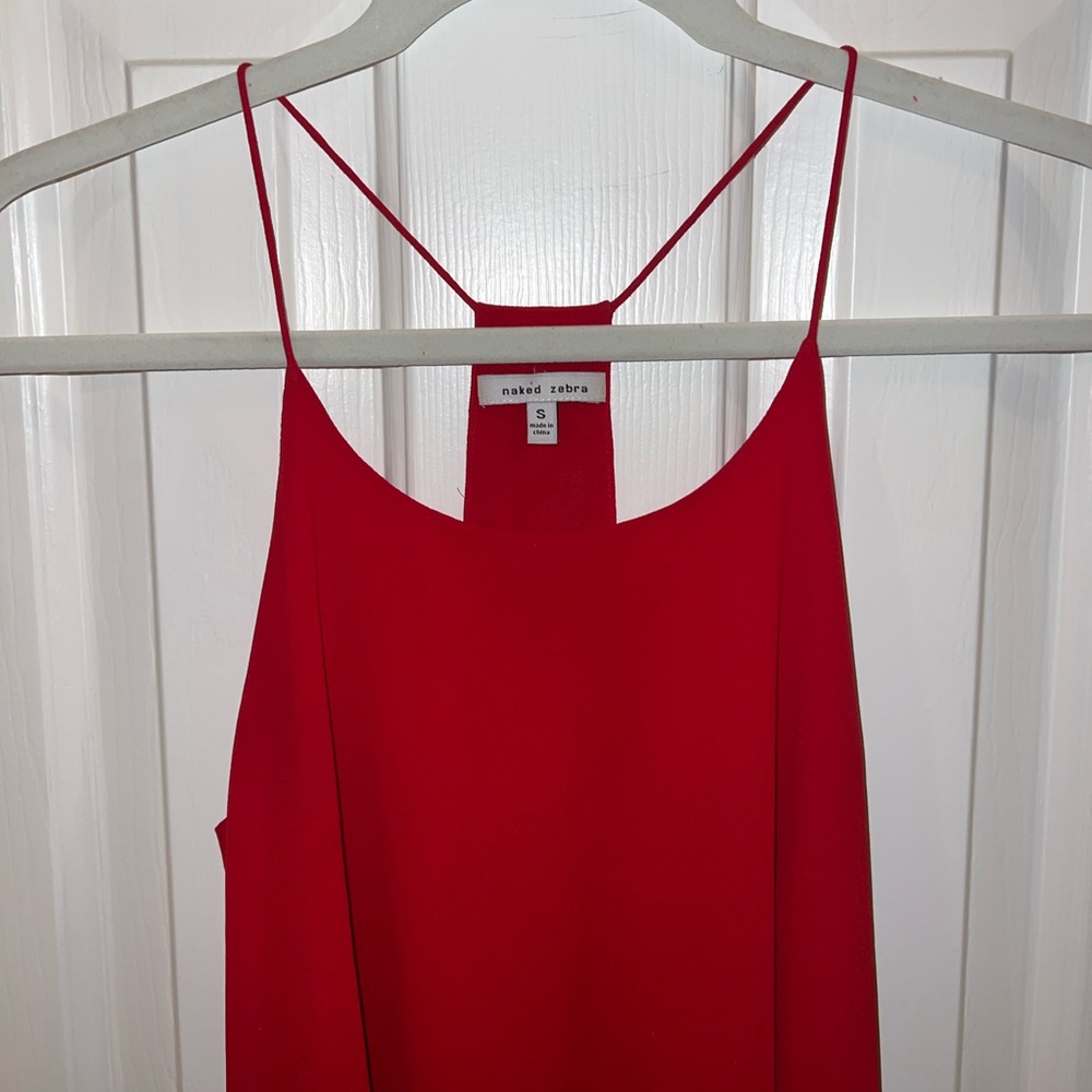 Naked Zebra red strappy tank top